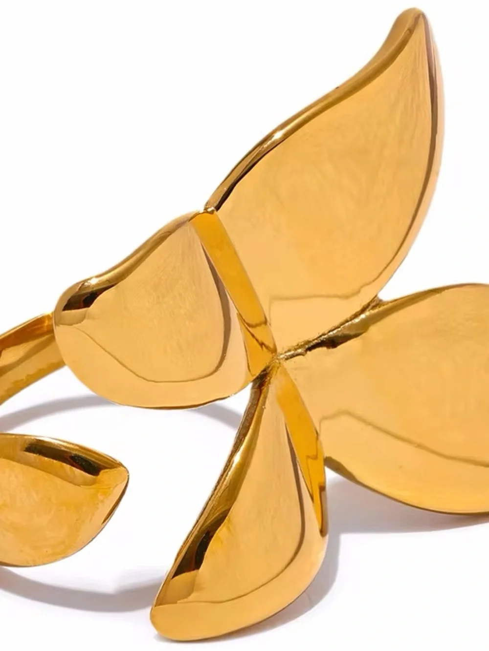 Anthropologie Polished Gold color Petal Ring